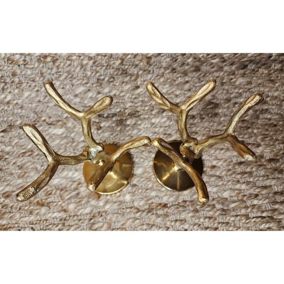 Vintage Gold Tree Branch Jewelry Display Key Holders Home Decor Shabby Chic Boho - Picture 9 of 12